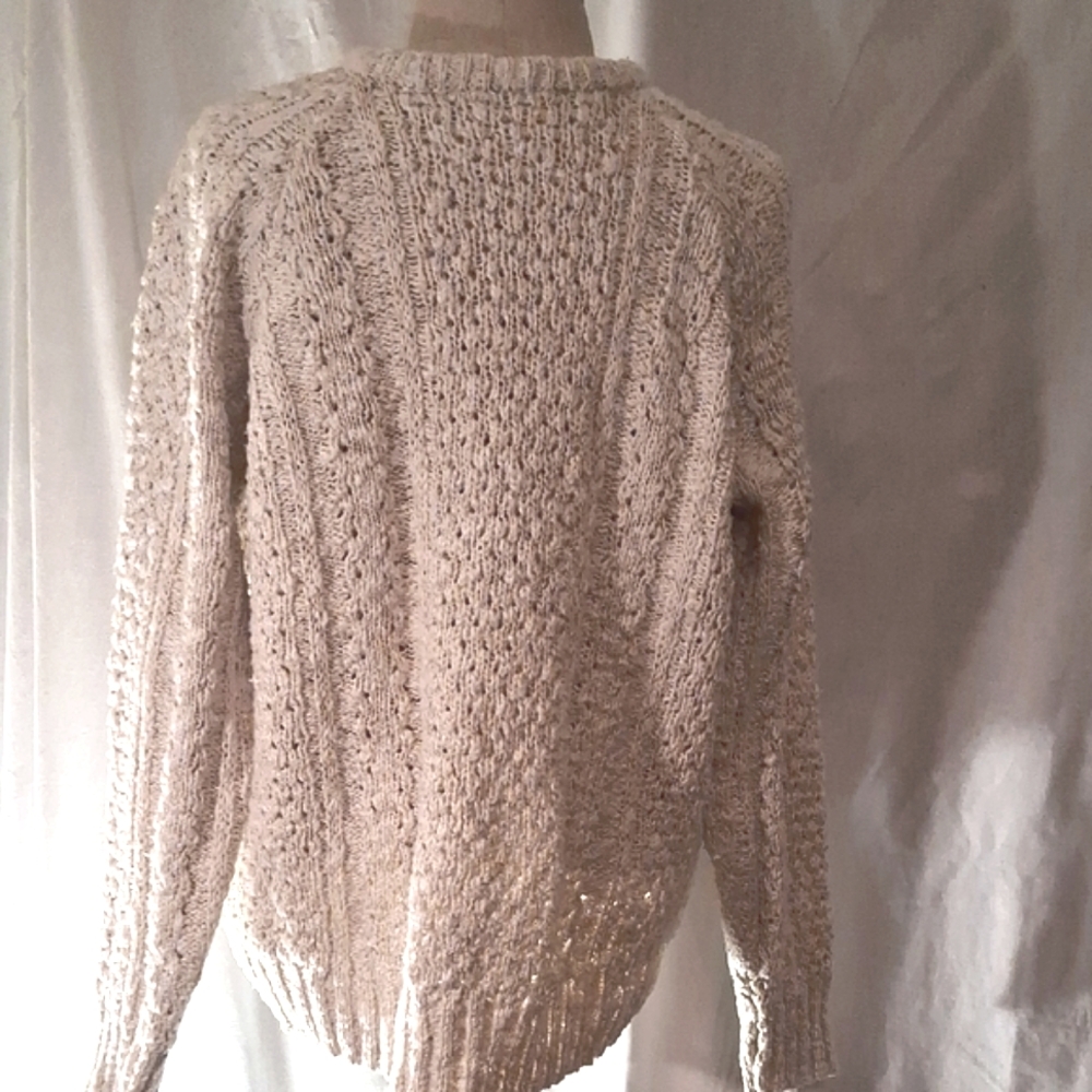 Patrick Malin vintage oversize cable knit Aran fisherman pullover sweater-sz 44